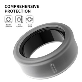 E ECSEM Case Compatible with ULTRAHUMAN AIR Smart Ring/Oura Ring Gen 4, Anti-Scratch Elastic Silicone Rings Protector, Clear+Clear (S(5/6/7/8/9/10))