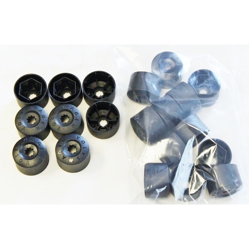 Genuine VW Volkswagen Engraved Alloy Wheel Bolt Cap Covers 17mm