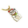 Maneki Neko Lucky Cat Japanese Talisman Pendant Necklace w/Ball Chain