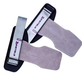 Guantes de Gimnasio, Callera de Puños de Cuero para Gimnasia - Guantes de Entrenamiento con Muñequeras, Ideales para Levantamiento de Pesas, Dominadas, Musculatura, Tirones Duros y Crossfit (Gris)