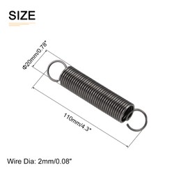 DTGN 2x20x110mm (WxODxL) Extension Spring for Home Repair Machinery Spring Steel Tension Compression Spring Gray