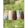 Mocha Glaze Handmade Nail Tips - Coffin / 모카 글레이즈
