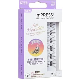 KISS IMPRESS PRESS ON FALSIES Edgy Wispy 12 Clusters. No Applicator