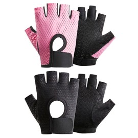 EOWVISN 2 Pairs Of Fingerless Gloves, Women'S Fitness Gloves, Men'S Half Finger Gloves, Outdoor Fitness Breathable Gloves, Women'S Weightlifting Gloves, Hand Protection Accessories
