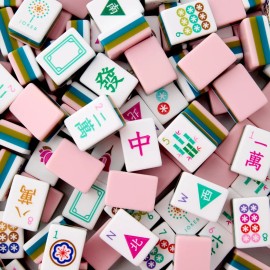 Factory Custom Acrylic Mahjong Tiles 2/3/4 Layer Anti-fade Board Mah Jong Tiles Luxury Elegant Game Set for AdultsColor: 29- Milk Powder