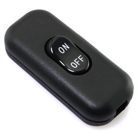 E-outstanding Inline Cord Switch On/Off Black Button Feed Cord Switch for Table Lamp Desk Light Bed Lamp 6A 250V