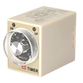 Yanmis Time Relay, 220VAC AH3-3 50/60HZ Power On Delay Timer Delay Time Relay Electromagnetic Relay (30M)