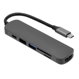 USB C Hub 6 in 1 SD/TF Card Reading TypeC Adapter Docking Station for OS X Lenovo Dell