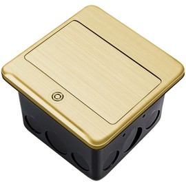 Vagueior Recessed Floor Electrical Outlet Kit,Waterproof Electrical Outlet Covcer Box,Hidden 20A Tamper-Resistant Receptacle Outlet with Slow Elastic Damping ，ETL Certified,Brass