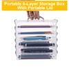MUXHEL 6 Tier Plastic Pencil Box Clear Pen Storage Organiser