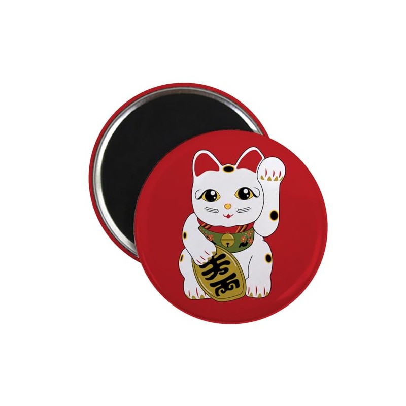 CafePress Maneki Neko Cat Magnet 2.25" Round Magnet, Refrigerator Magnet
