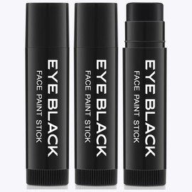 Wismee Eye Black Stick for Sports, 3pcs Anti-Glare Under Eye Black Sports Grease Stick for Baseball Softball Soccer Lacrosse Hockey Athletes Sports Training, Water-Proof Eye Black Stick for Athletes (Black)