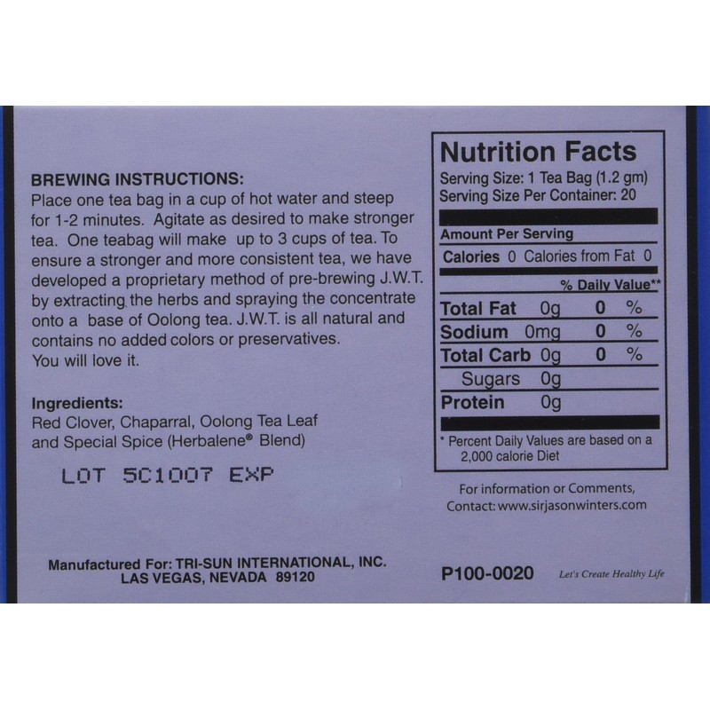 Jason Winters Original Blend Herbal Tea - 20 Count