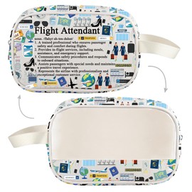 UJIMS Aviation Crew Gift Flight Attendant Toiletry Cosmetic Bag Stewardess Aviation Makeup Pouch Fly Safe Gift (FlightAttendantMbag)