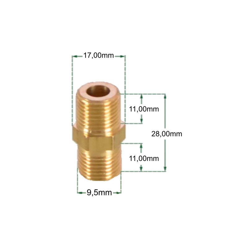 M&M Smartek Threaded Nipple Double Nipple 1/8 Inch Male x