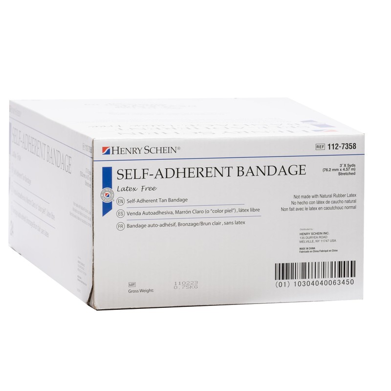 Henry Schein Premium Self-Adherent Elastic Bandage Wrap – 3" x