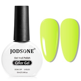 JODSONE 10ml Gel Nail Polish Neon Green Gel Polish Light Green Nail Polish Gel Bright Green High Gloss Soak Off U V Gel Nail Manicure Salon DIY at Home