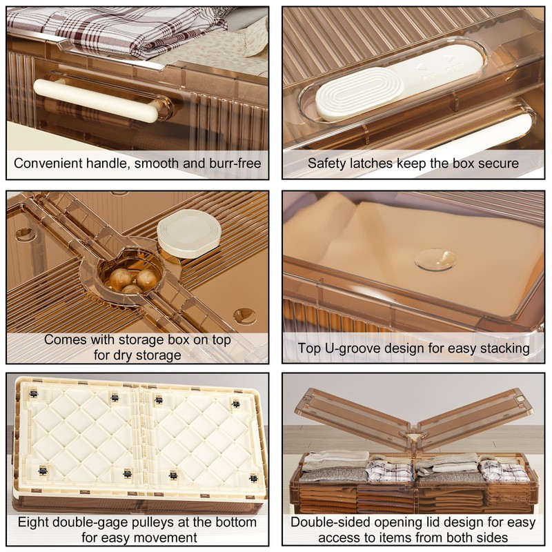 Mmucco Under Bed Storage,13.5gal 2Pack Stackable Bed Storage with Wheels