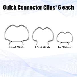 18pcs 800-801 Quick Connector Clips, 6-3/8'' 6-1/2'' 6-5/8'' Transmission Connector Retaining Clips Metal Transmission Line Clips 3 Sizes Transmission Cooler Line Clips