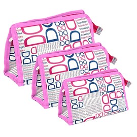 PRISMAXIC Set of 3 Cosmetic Toiletry Bag Pouch Travel Makeup kit Organizer Pouch Shaving kit for Men and Women, Multicolor, M