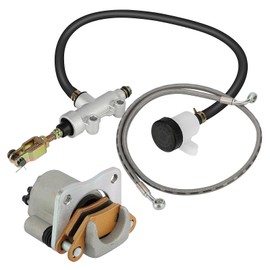 Rear Brake Caliper & Master Cylinder & Hose Line Compatible with Polaris 400 450 500 570 800 ETX Hawkeye 325 400 2011-2014, OEM# 1911415 1911688 1912301 1911671 1913040