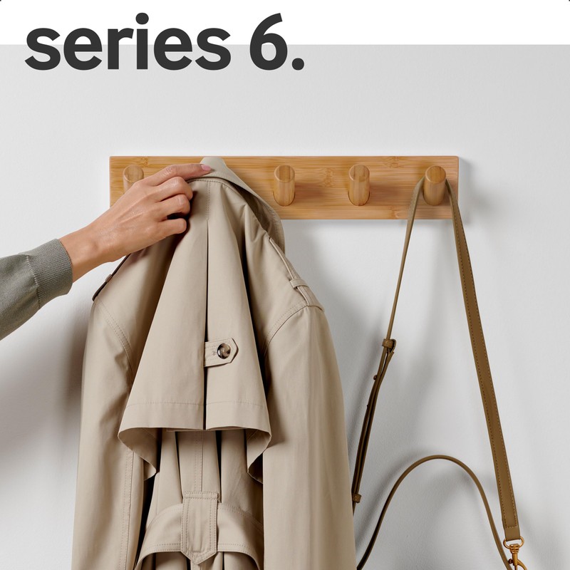 LARHN Wall Mounted Coat Rack, Wooden Wall Coat Rack with