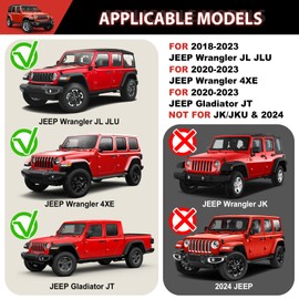 Utiiy Center Console Organizer Fit for 2018-2023 Jeep Wrangler JL JLU 4XE&Gladiator JT Gear Shift Console Side Tray Grab Bar Tray Passenger Hanging Armrest Storage Box for Wrangler/Gladiator (4-piece)