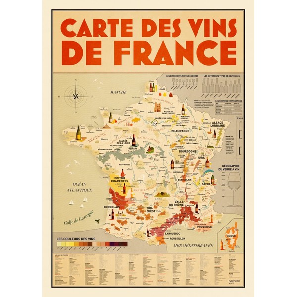 La carte des vins de France: Un poster géant informatif