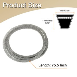 sourcing map 5LK755 Cord Grey Color, 5/8" x 75.5" Cord for AYP 573978301 Mower Deck Belt