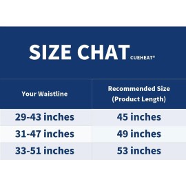 CUEHEAT Heated Waist Belt, Cordless Heating Pad for Low Back,Mothers Day Gifts,49inch