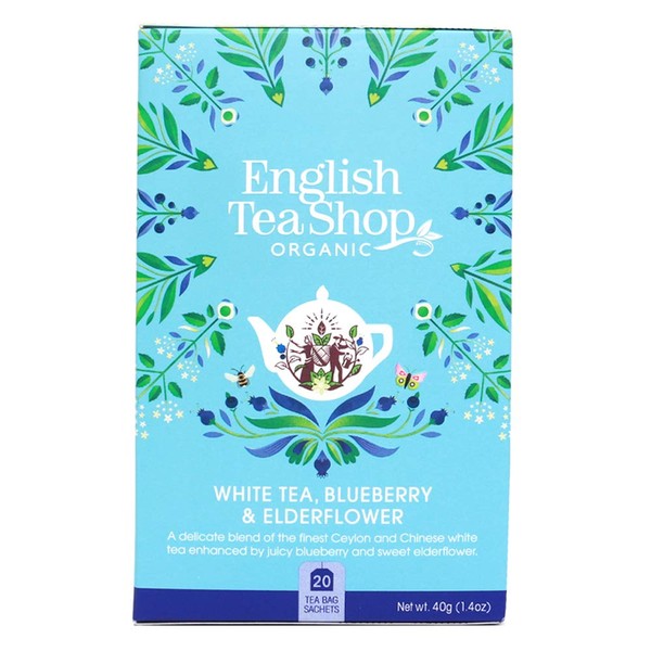 English Tea Shop 20 Organic White Tea Blueberry & Elderflower Teabags