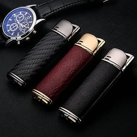 Mini Encendedor de Bolsillo, Encendedor de Cigarros de Butano con Llama Azul, Encendedor de Bolsillo Recargable a Prueba de Viento, Accesorios para Fumar con Caja de Regalo