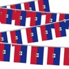 32FT Small Haiti Pennant Flag Bunting,30 PCS Mini String Banner