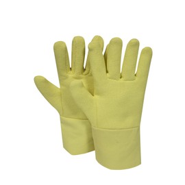 NATIONAL SAFETY APPAREL G44RTRF12 Reversed Kevlar Terry Glove with Twill Cuff, Regular, Yellow