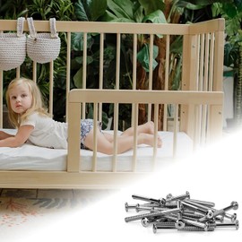 TXXATX Flat Head Screws M6 x 120 mm Furniture Screws M6 Screws Pack of 20 Pan Head Screws Hexagon Socket Cylinder Screws Galvanised Steel with Hex Key for Beds Cots Chairs Motor Vehicles