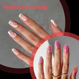 GELLEN Uñas postizas cortas Gellen Coffin - 504 puntas acrílicas transparentes, acabado semimate, cobertura total, 12 tamaños para manicura casera y d