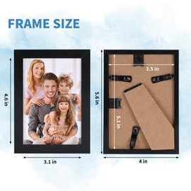 WIFTREY 18 Pack 3.5x5 Picture Frame Black, 3.5 x 5 Photo Frames Bulk for Wall Hanging or Tabletop Display
