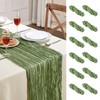 12 Pack Sage Green Cheesecloth Table Runner 10FT Long Boho