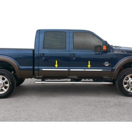 Made in USA! Compatible with 2008-2016 Ford F250/350 Superduty Crew Cab 1" Body Side Molding Trim 4PC Overlay