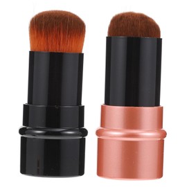 BIUDECO Professional Makeup Brushes 2pcs Retractable Foundation Powder Brush Natural Look Comfort Grip Handle