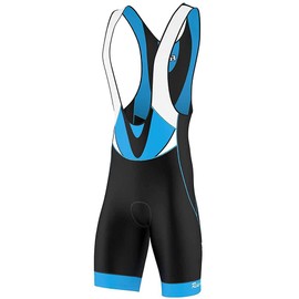 FDX Cycling Bib Shorts Men’s - 3D Padded Cycle Tights with Mesh Straps Zip Pocket, Leg Grippers - Breathable Quick Dry Summer Cycle Shorts - Excellent Performance and Better Fit (Blue, X-Large)