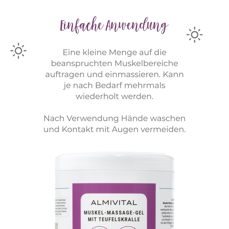 ALMIVITAL Muscle Massage Gel with Devil's Claw, Natural Relaxation &