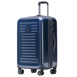 Spyder Rails 25 Inch Expandable Hardside Upright Suitcase with 360° Spinner Wheels, TSA Approved Lock, Navy
