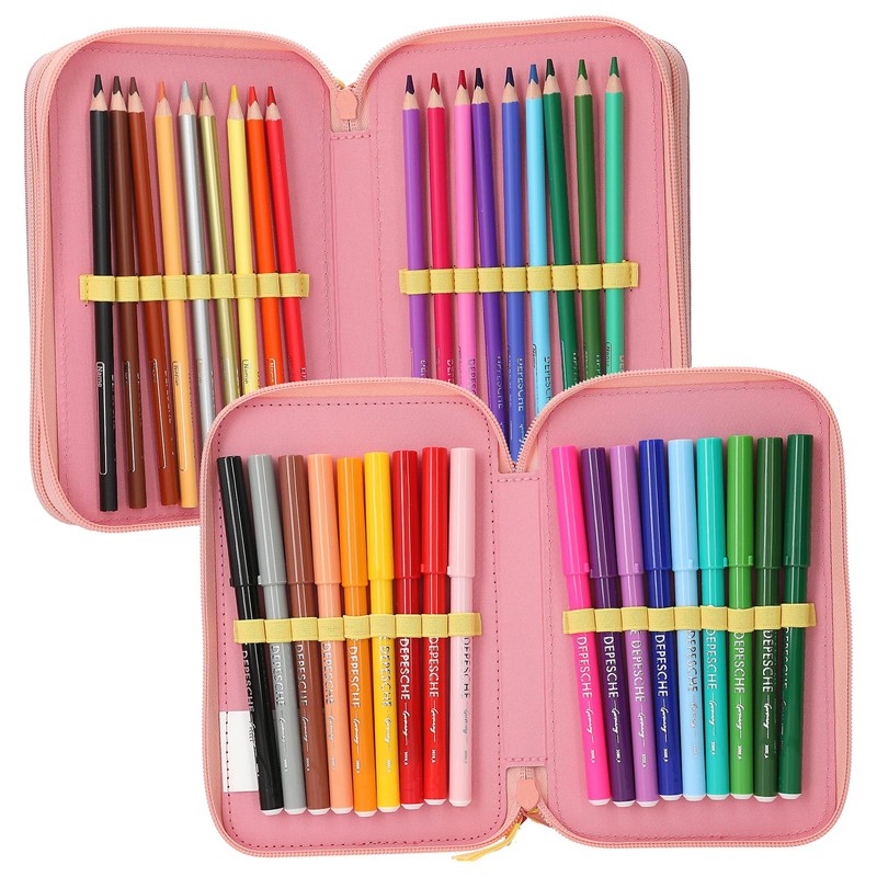 Depesche TOPModel Juicy 13324 Filled 3-Compartment Pencil Case in Cream