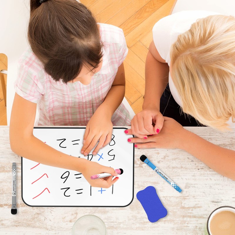 Nicpro 2 Pack Dry Erase Whiteboard A4, Magnetic Double Sided