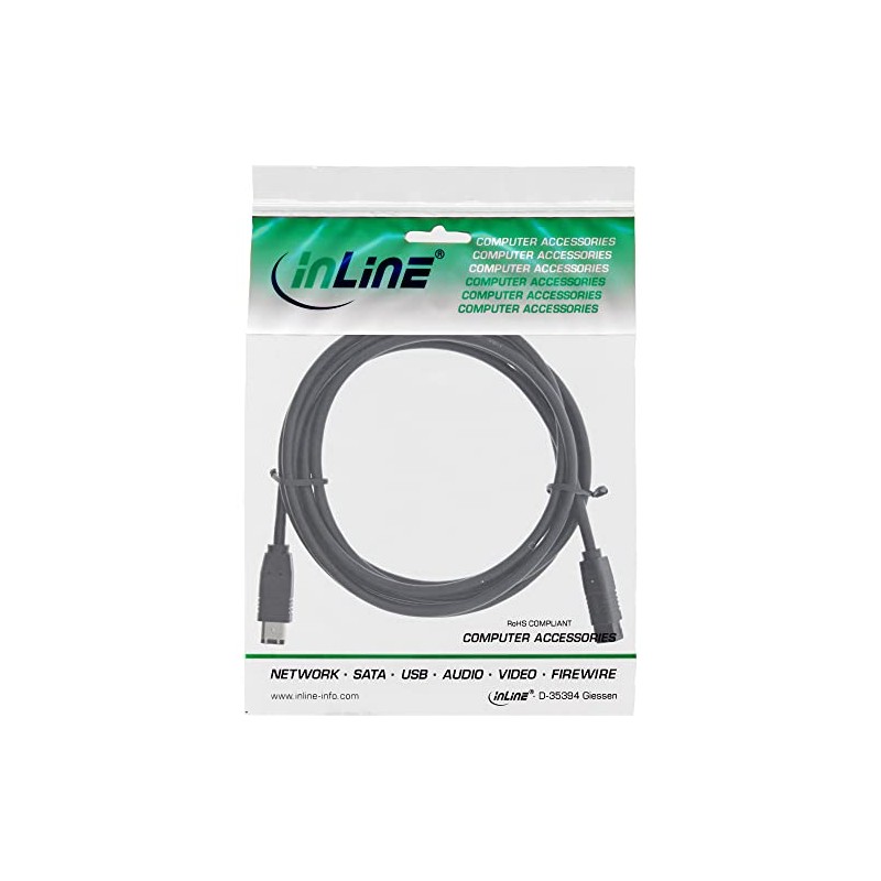 InLine 36903 FireWire cable (IEEE1394, 6-pin male-to-9-pin connector, 3 m)