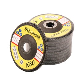 WELDINGER Serrated Disc 125 x 22.23 K80 Abrasive Mop Discs Pack of 10