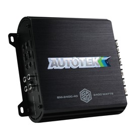 Autotek 2400 Watt 4 Channel Car Audio Amplifier with Bass Knob, High Output Class D Mono Bridged 4 Ohm Stable Input, Street Machine, SM-2400.4D, Black
