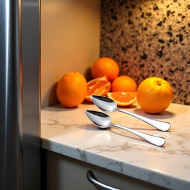 2Pcs Grapefruit Spoon Stainless Steel Fruit Spoon, Stainless Steel Spoon, Serrated Edge Ice Cream Scrape Cut Spoons For Fruit Dessert Cheese Vegetables Kitchen Tool with Non-stick Plating