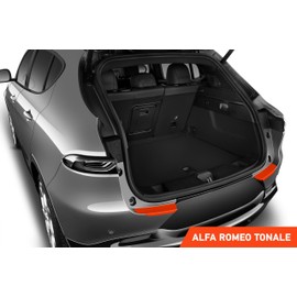 Luxshield Car Bumper Protector Set for Alfa Romeo Tonale I 2022-2024 - Rear Bumper guards for cars, anti scratch, Paint Protector For Sill Lip - Carbon Black